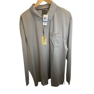 Greg Norman Men's Tasso Elba Play Dry Shark Long Sleeve Gray Golf Shirt XL NWT